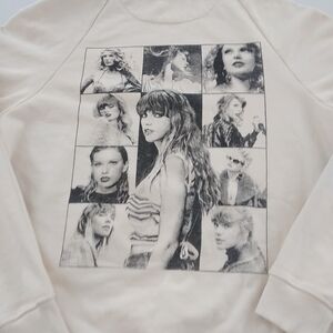 Taylor Swift The Eras Tour Cream Graphic Hooded Sweater Women's Large Men's M